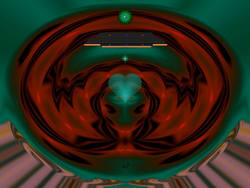 Abstract Digital Tunnel — Red, Hypnotic