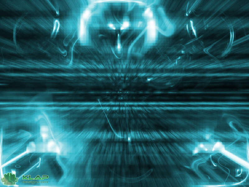 Abstract Digital Tunnel — Teal, Futuristic