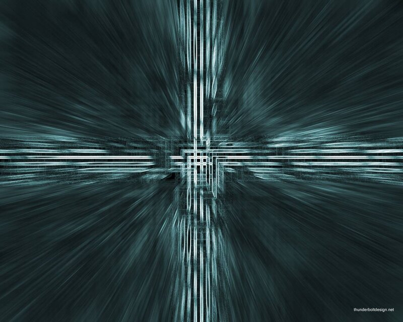 Abstract Digital Tunnel — Teal