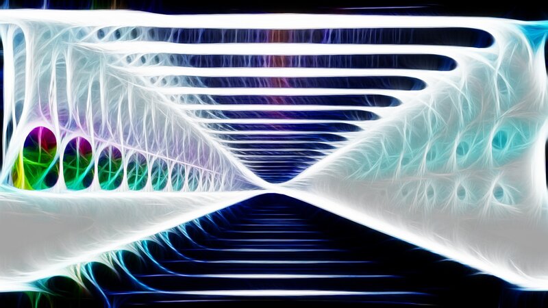 Abstract Digital Tunnel — White, Dramatic