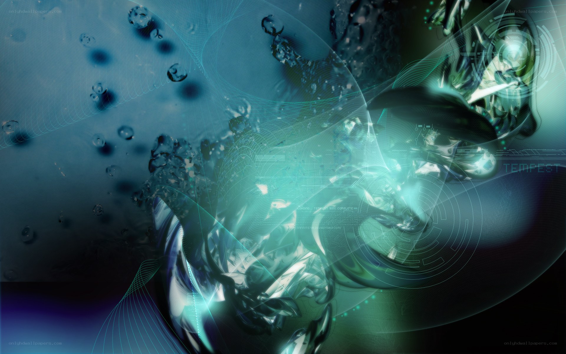 abstract digital water animation