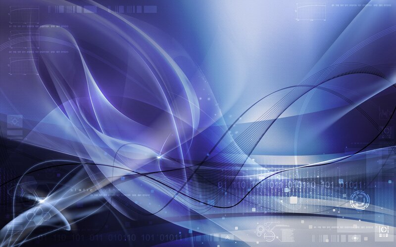 Abstract Digital Waves — Blue