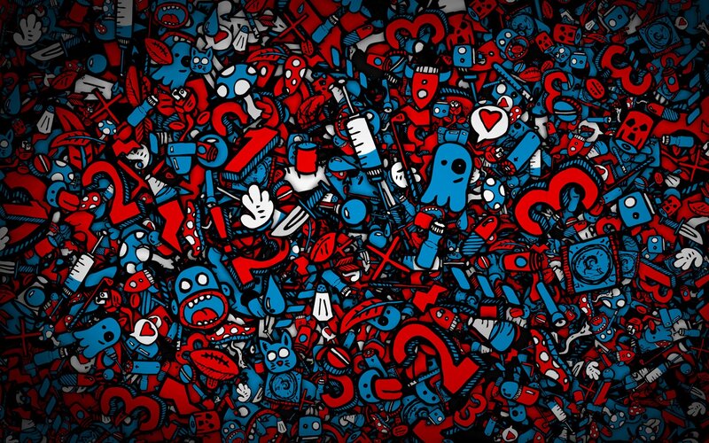 Abstract Doodle Collage
