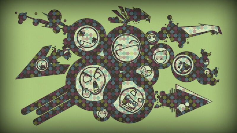 abstract dot-patterned art