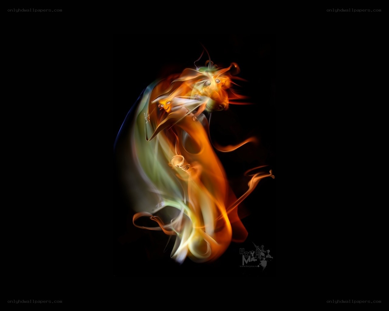Abstract dragon in motion