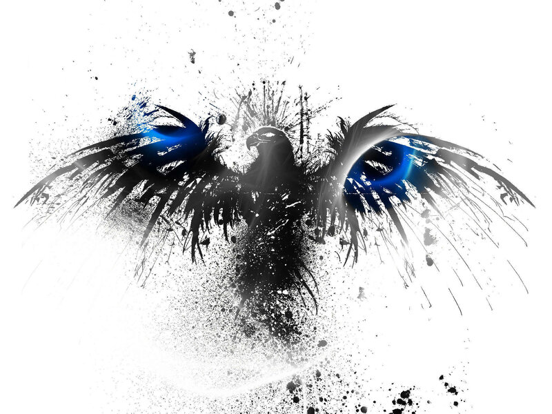 abstract eagle with blue eyes