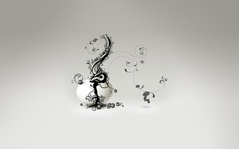 abstract egg and swirl design