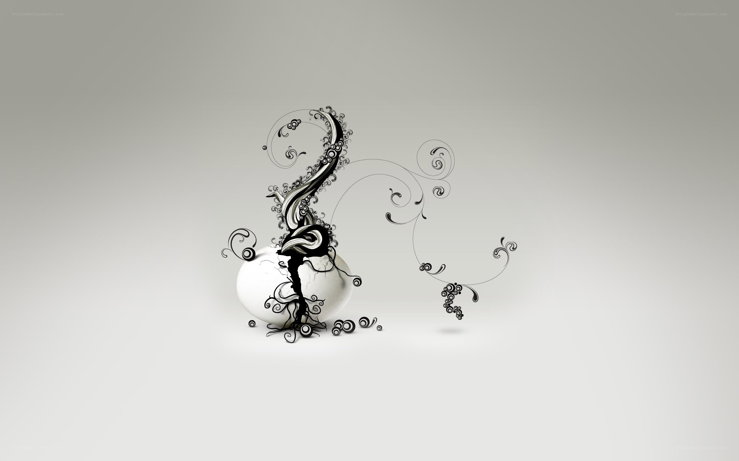 abstract egg and swirl design