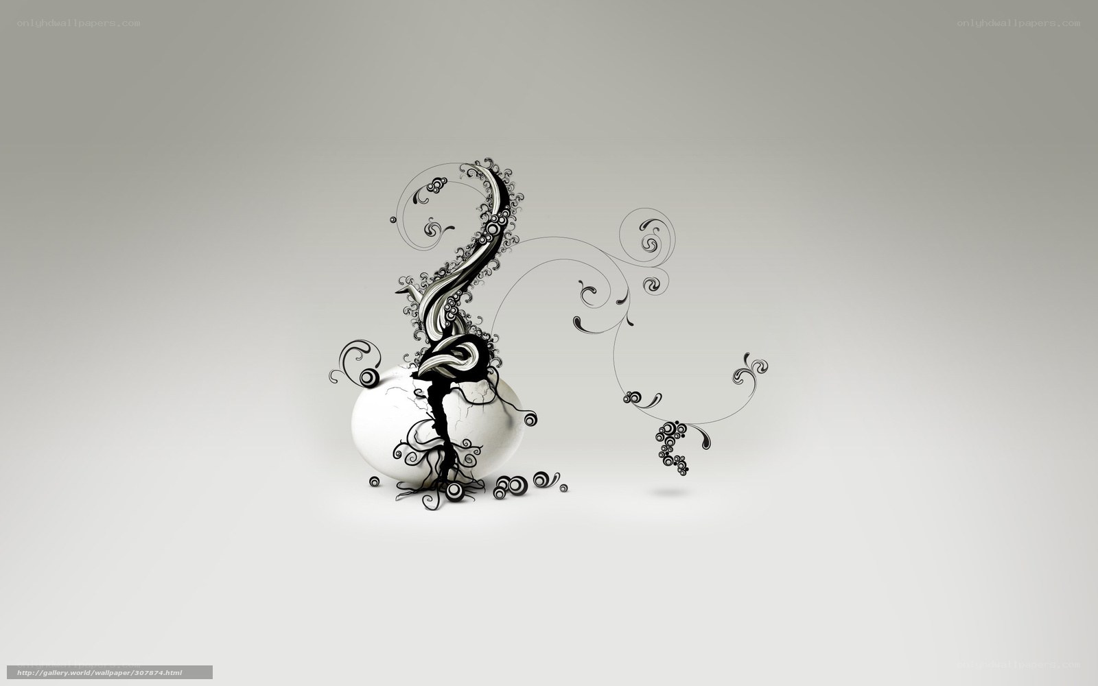 abstract egg with ornate swirls