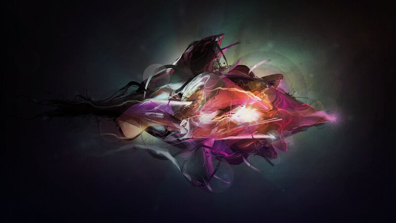 Abstract Energy Burst — Purple, Dramatic, Digital Art, Light