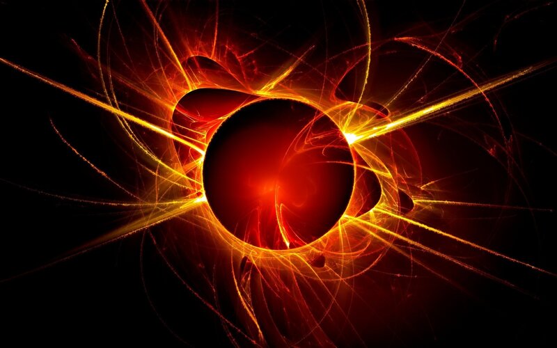 Abstract Energy Burst — Red, Dramatic, Digital Art