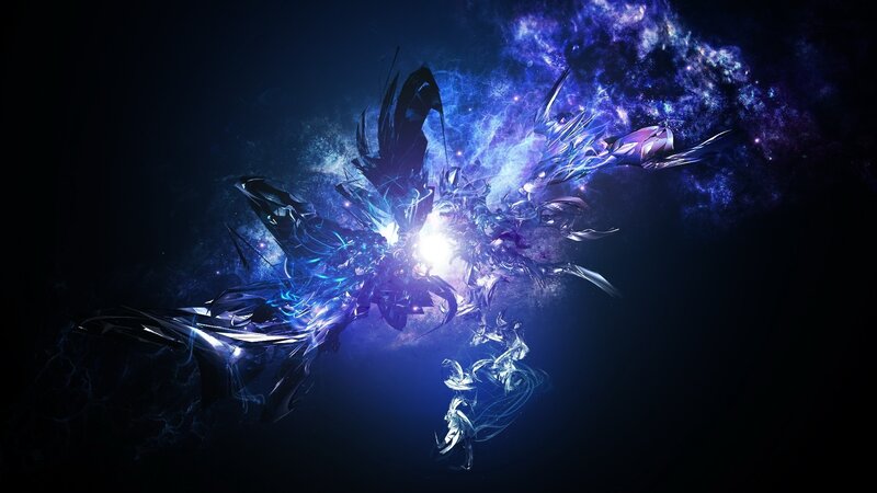Abstract Energy Explosion — Blue, Dramatic