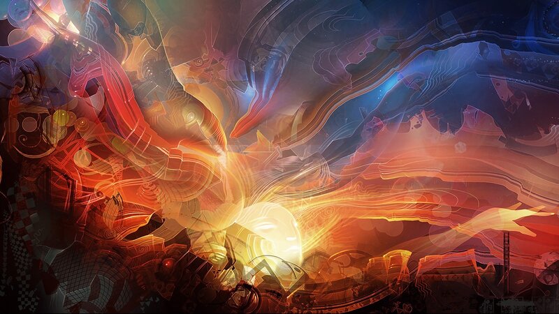 Abstract Energy Explosion — Orange, Dramatic