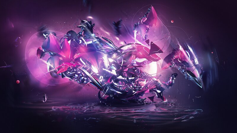 Abstract Energy Explosion — Purple, Dramatic, Night