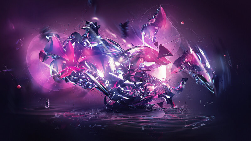 Abstract Energy Explosion — Purple, Dramatic