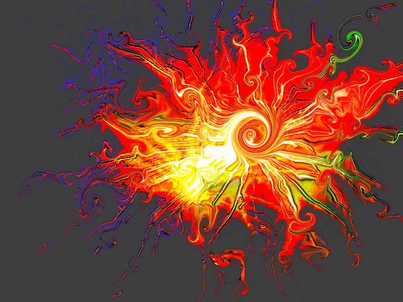 Abstract Energy Explosion — Red