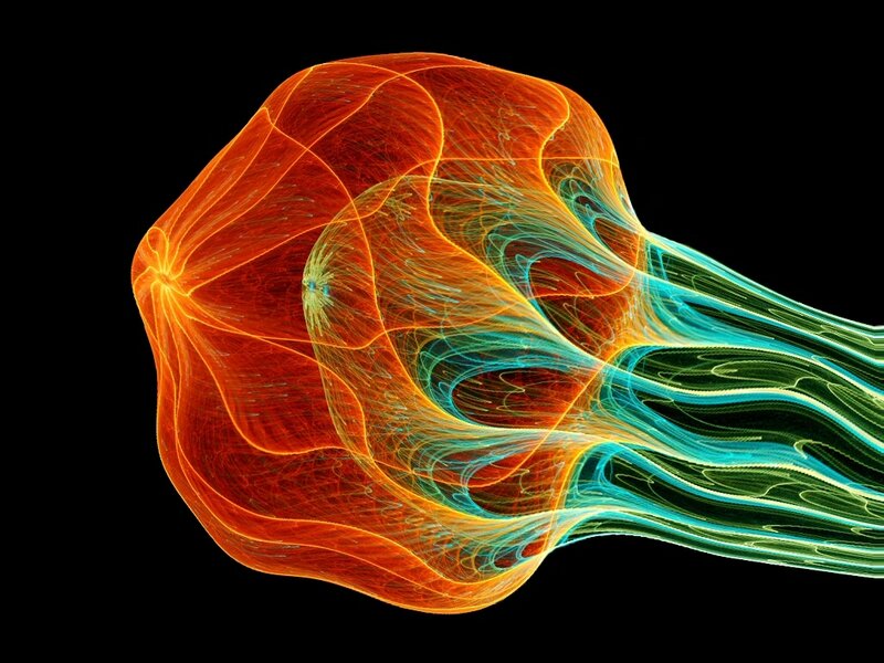 Abstract Energy Flow — Orange