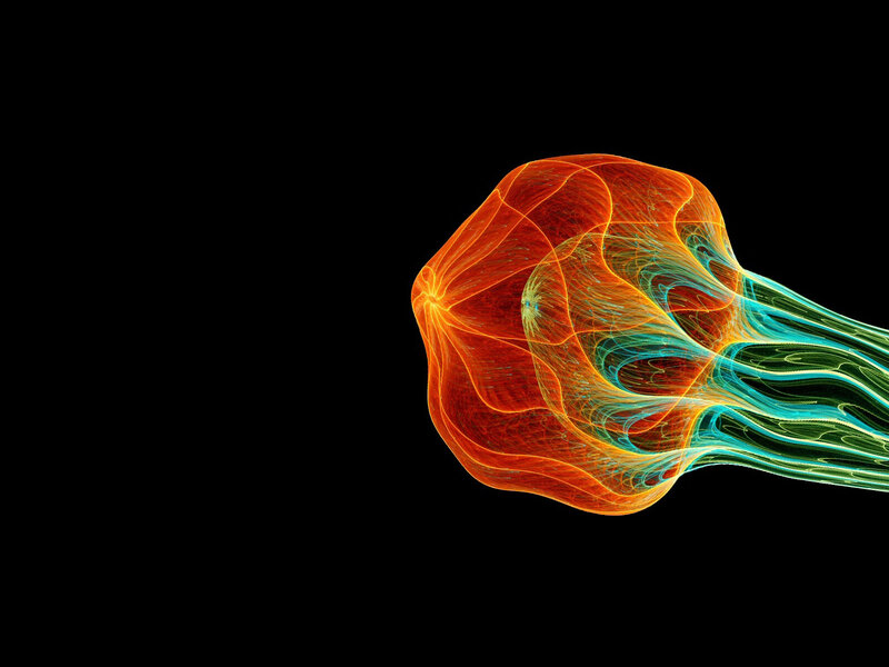 Abstract Energy Flow — Red, Dynamic