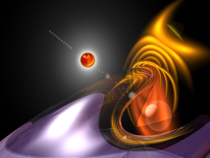 Abstract Energy Vortex — Purple, Dramatic, Digital Art