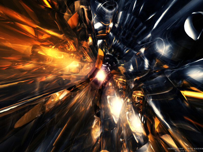 Abstract Explosion — Black, Dramatic