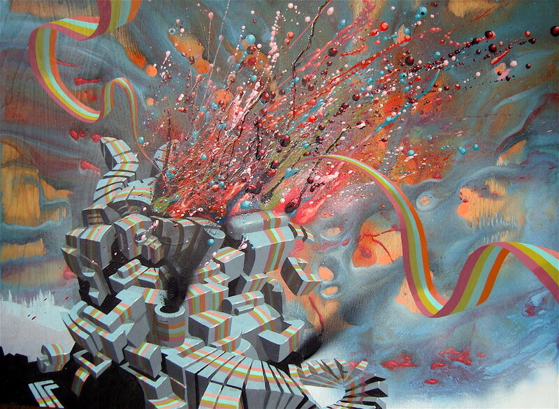 Abstract explosion of color and form