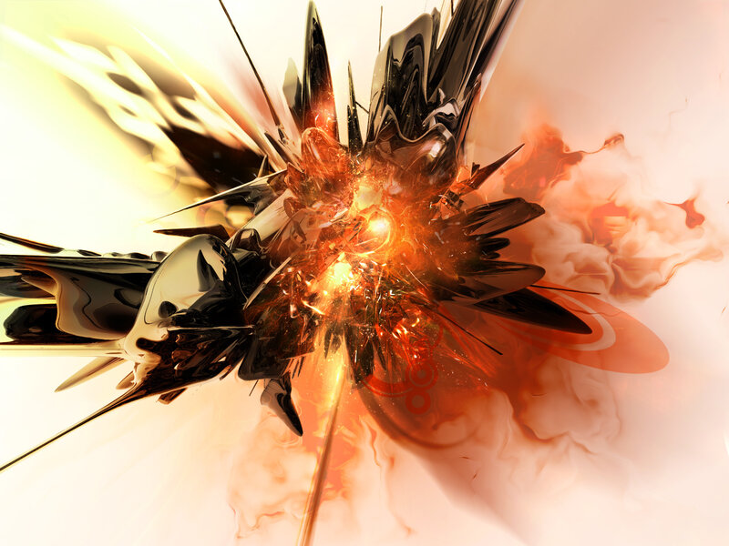 abstract explosion of light and metal