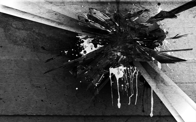 abstract explosion on concrete