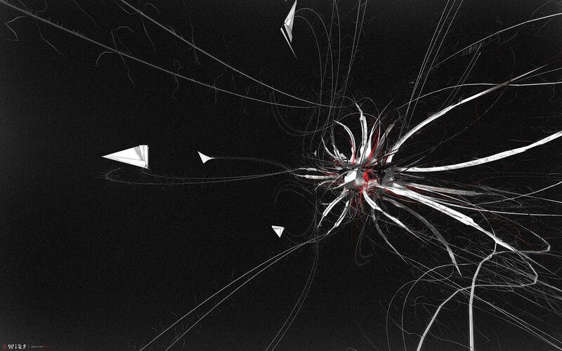 Abstract explosion with paper planes