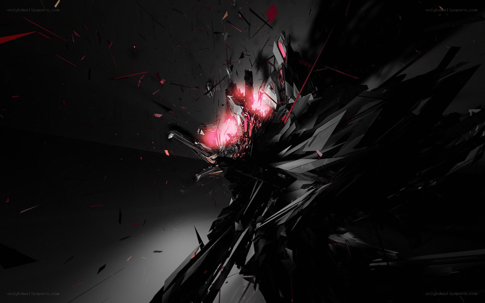 abstract explosion with red light
