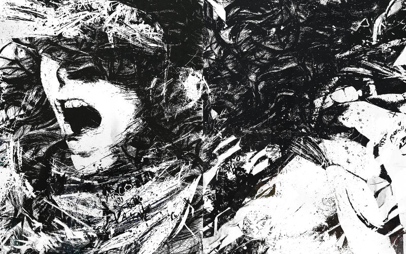 Abstract expressionist portrait