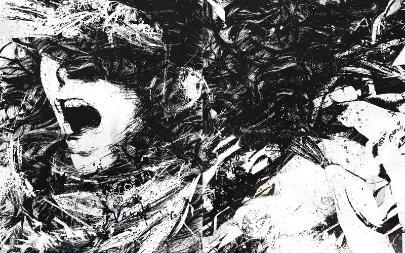 Abstract expressionist portrait