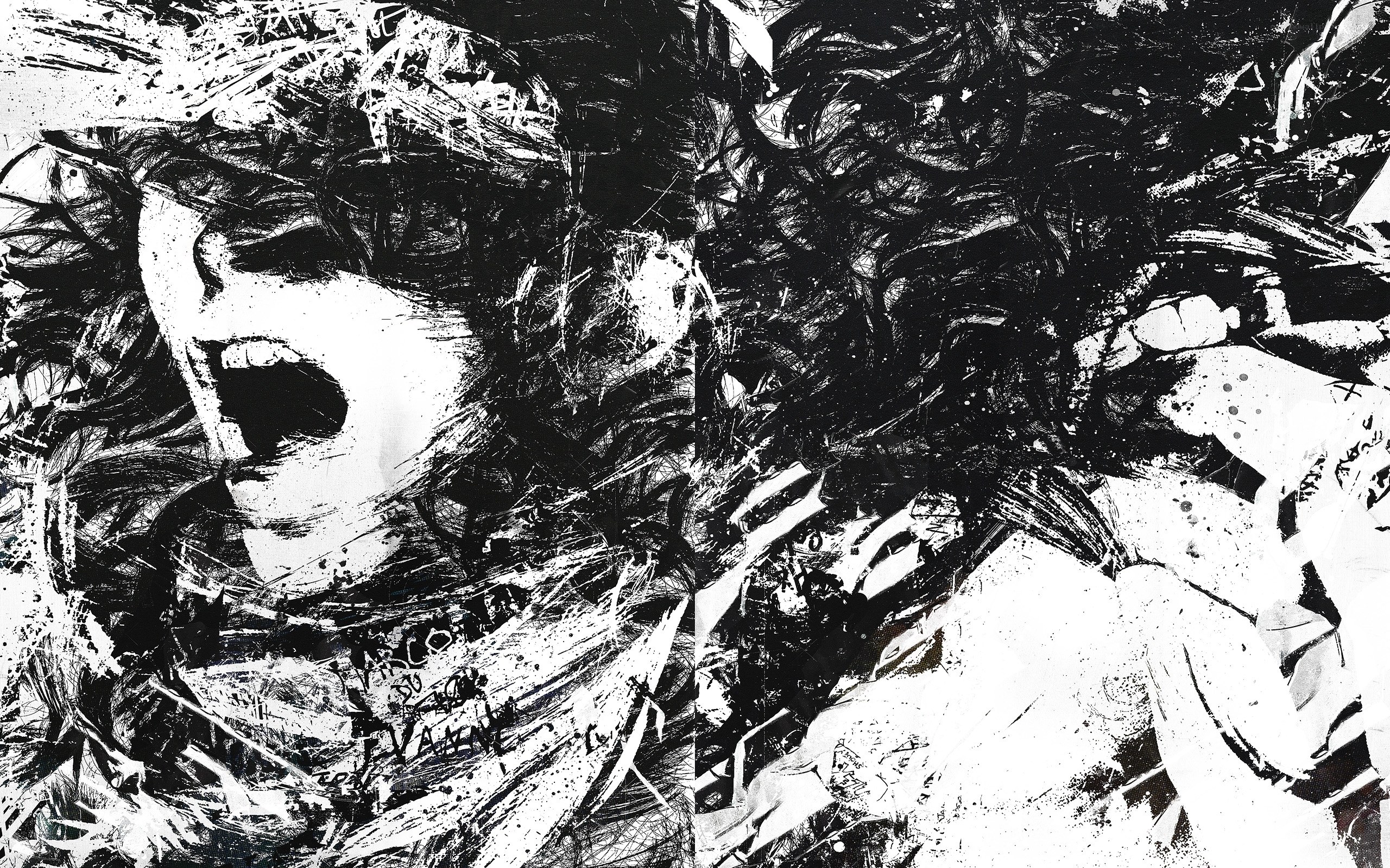 Abstract expressionist portrait