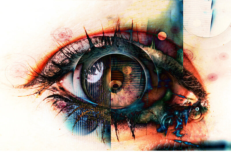 abstract eye art collage