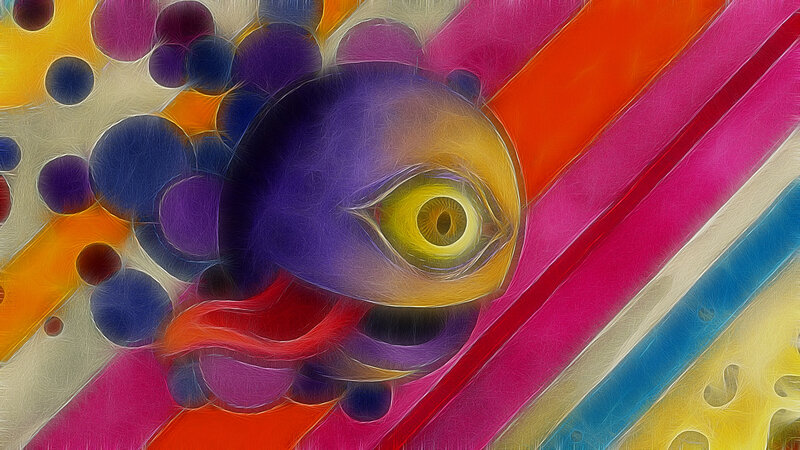 Abstract Eye with Colorful Shapes