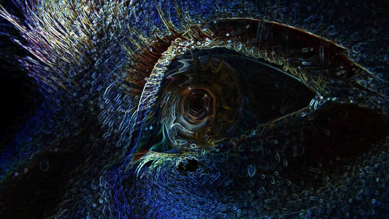 abstract eye with digital distortion