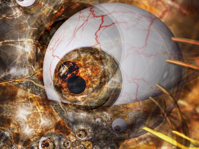 abstract eye with fractal patterns
