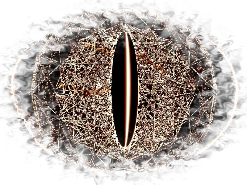 abstract eye with geometric pattern