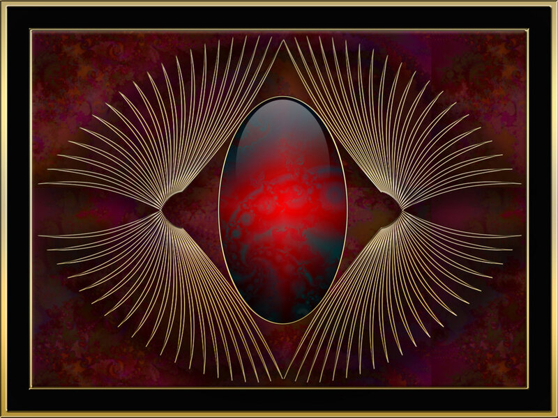 Abstract eye with golden lines