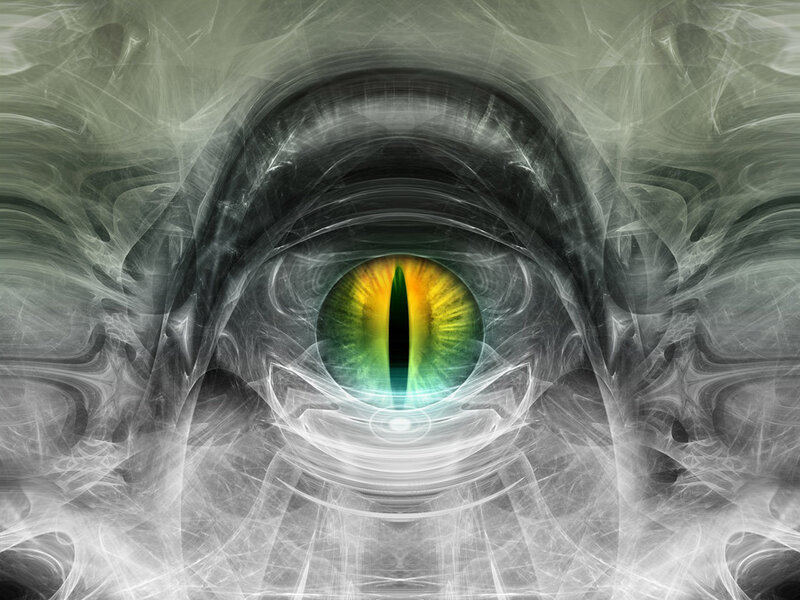 abstract eye with green iris