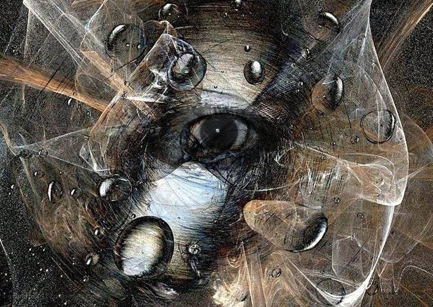 abstract eye with water droplets