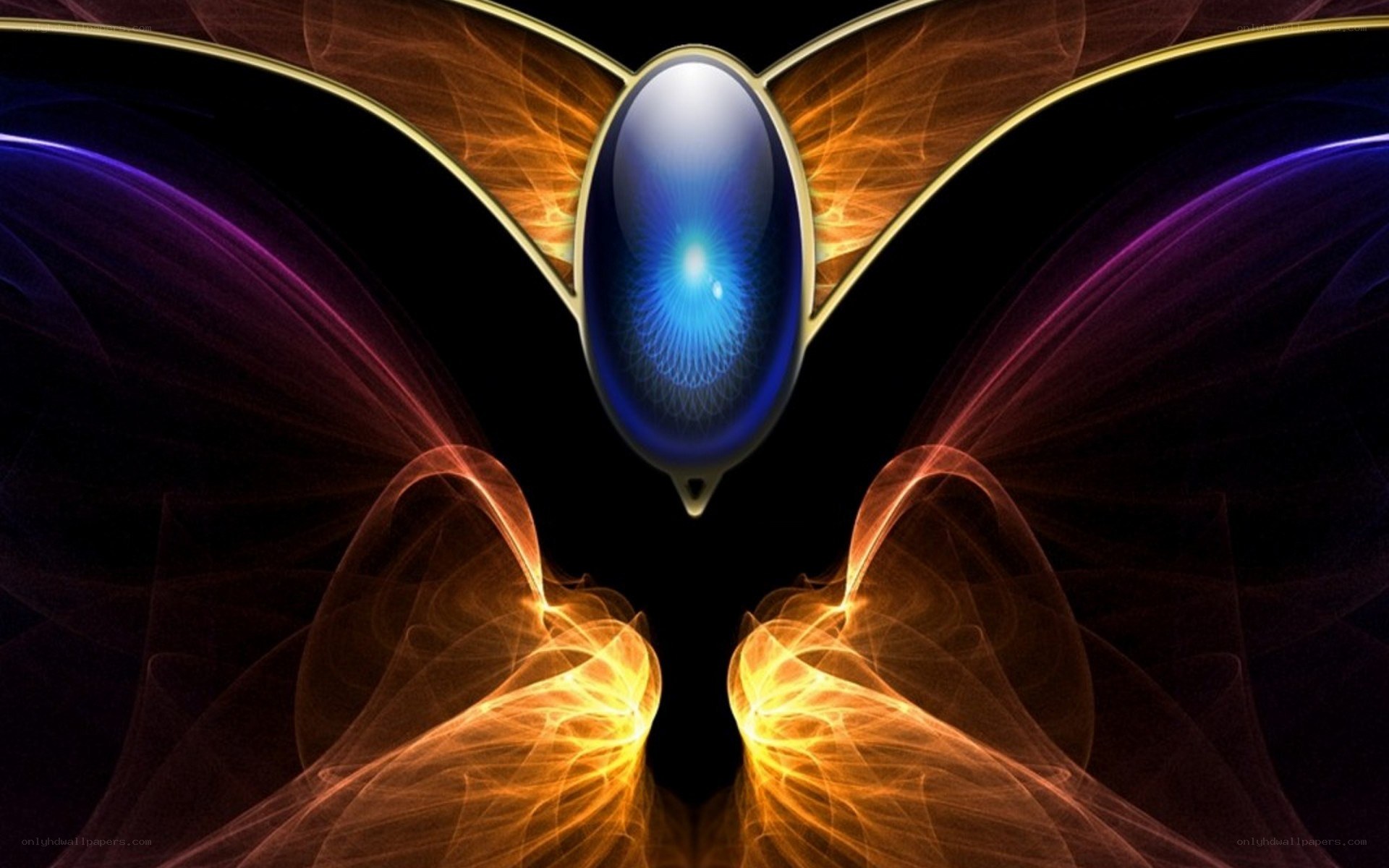 abstract eye with wings