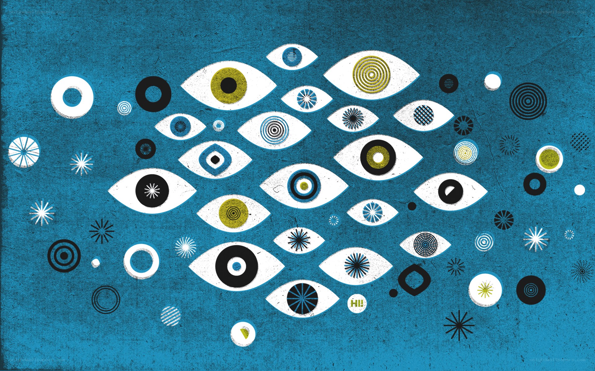 abstract eyes and symbols