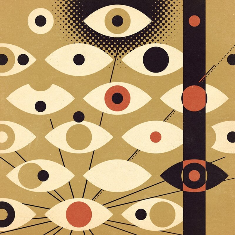 Abstract eyes pattern design