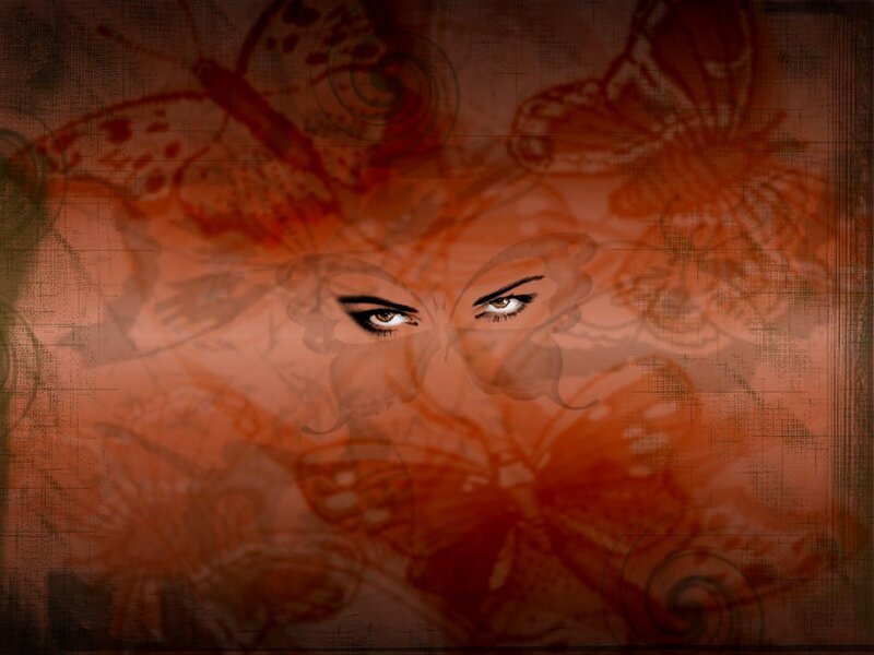 abstract eyes with butterfly patterns