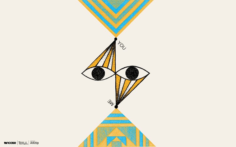 Abstract eyes with geometric shapes