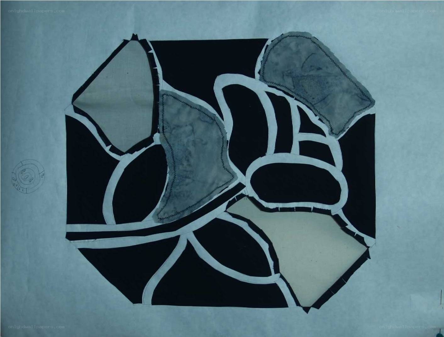 abstract fabric collage art