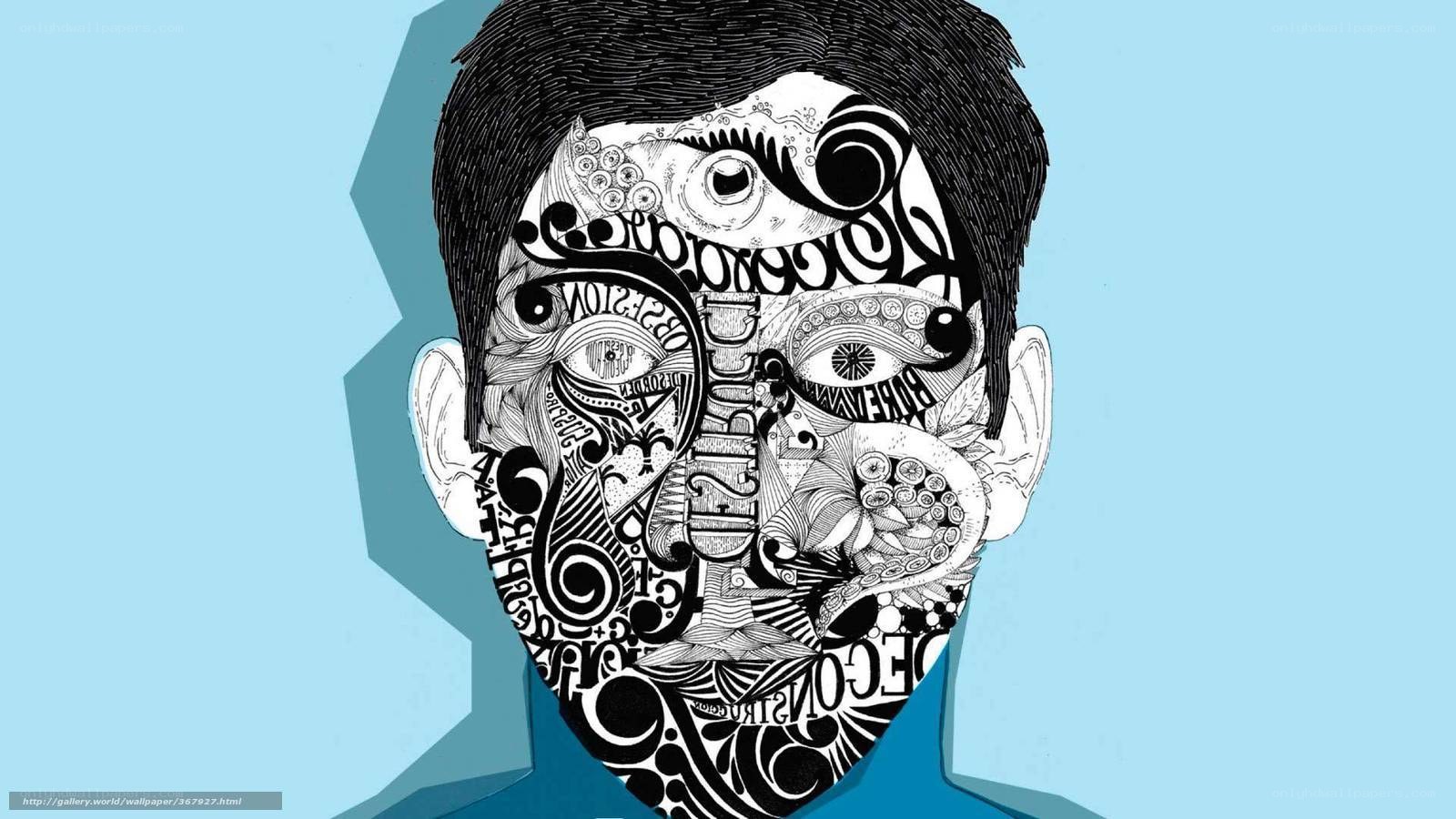 abstract face art illustration