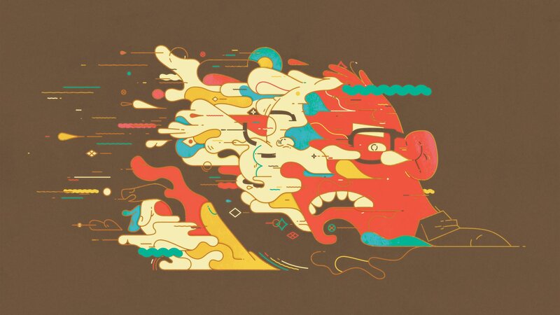 Abstract Face Illustration — Brown, Chaotic