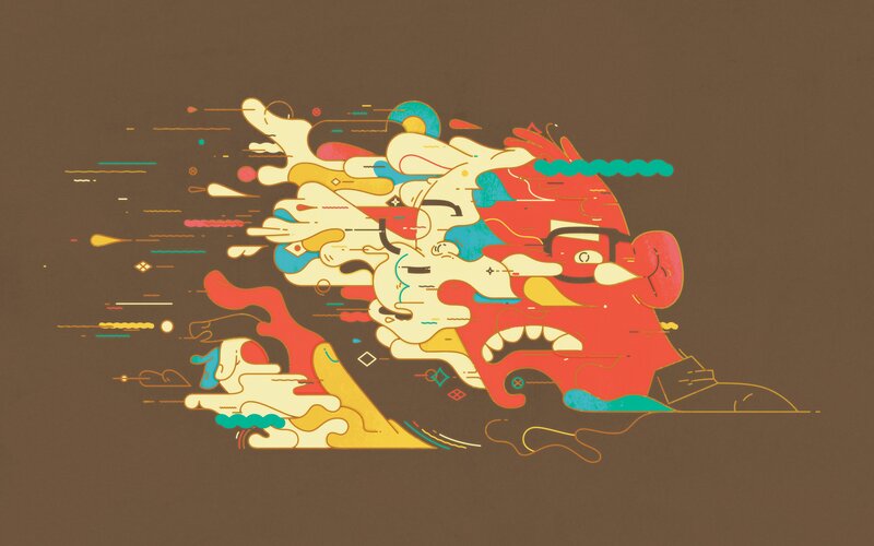 Abstract Face Illustration — Brown
