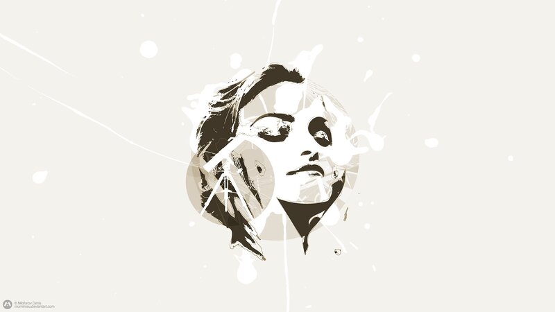 Abstract Face Illustration — White